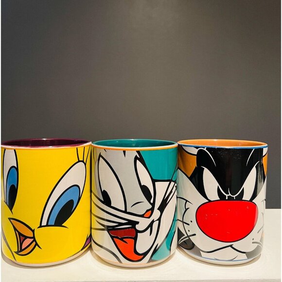 Set of 3 Vintage Looney Tunes Mugs|Tweety Bird, Bugs Bunny, Sylvester|WB Stamp - Picture 7 of 10